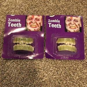 Zombie Teeth, Plastic, Halloween, Scary, Costume, Horror, 2 packages
